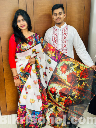 Sharee Panjabi Couple with Blouse Piece